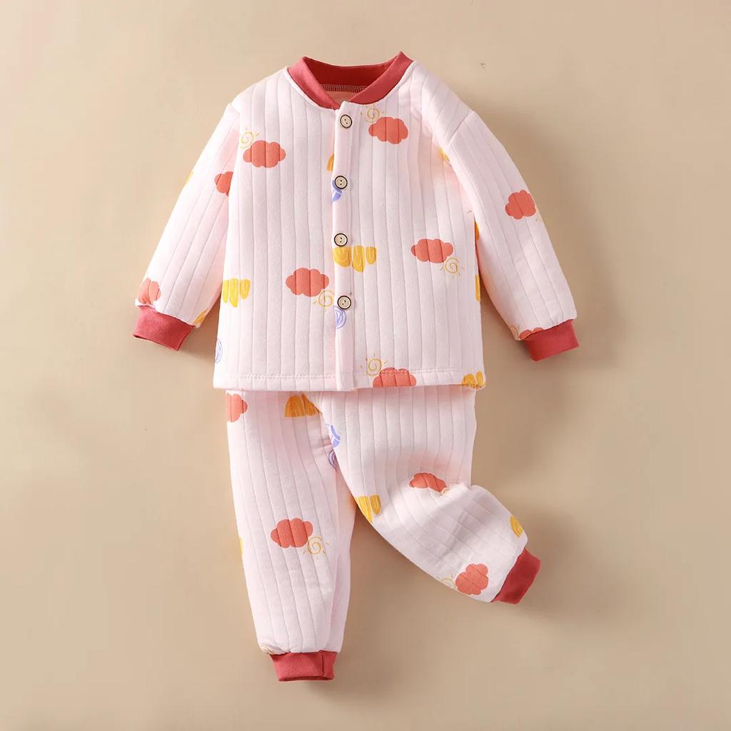 Neue Jungen Mädchen Herbst Winter Verdicken Warme Baumwolle Pyjamas Kinder Niedlich Cartoon Langarm Pyjamas Kleinkind Baby Bekleidungssets
