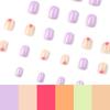 Maniküre lila Nagelstück tragen rosa lila grün dreifarbige Blume Nagel tragen kurze Maniküre-Stück Nagel tragen falscher Nagel