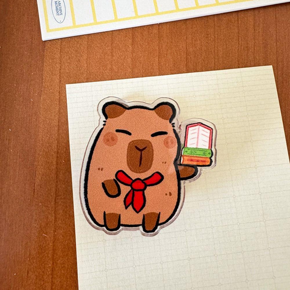 

Lovely Cute Paper Clip Creative Binding Sealing Clamp Note Clip Capybara Acrylic Clip Bookmark 4