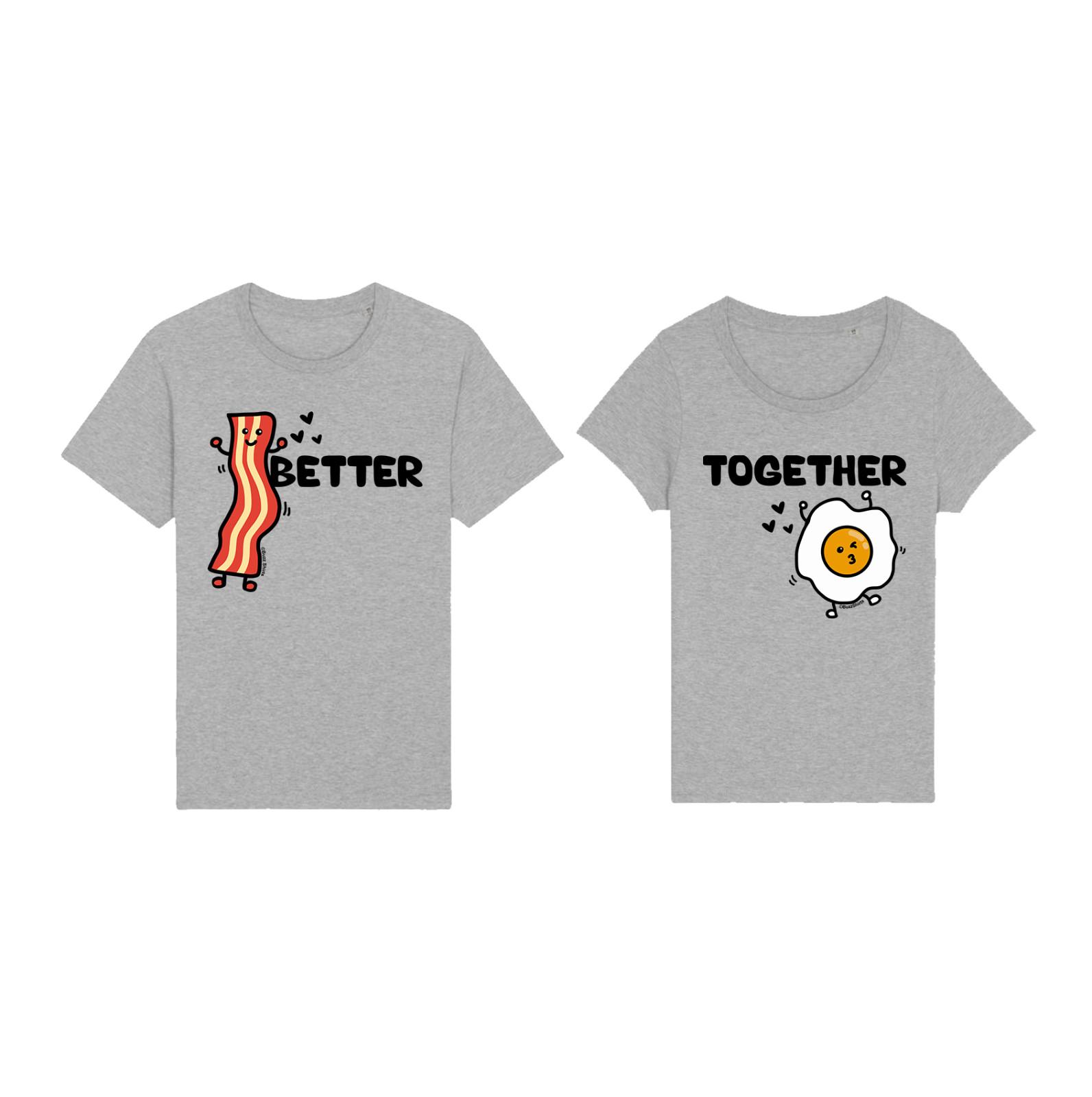 BETTER TOGETHER EGG BACON Mens Ladies Matching T-Shirt Mens Womens Tees Top Valentines Day 3XL