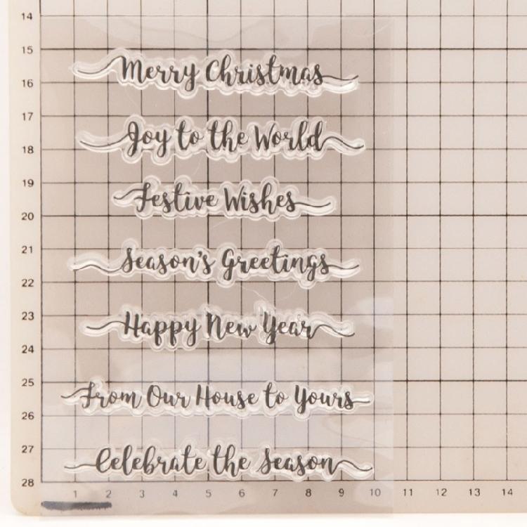 Blessing Word Transparent Stamp Clear Stamp Seal Happy New Year Silicone Stamp for Photo Scrapbooking Decorations