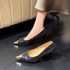 2025 Fashion Women Pumps Shoes High Heels Vintage Sexy Genuine Leather Party Summer Pointed Toe Office Shoes Spring 34-39