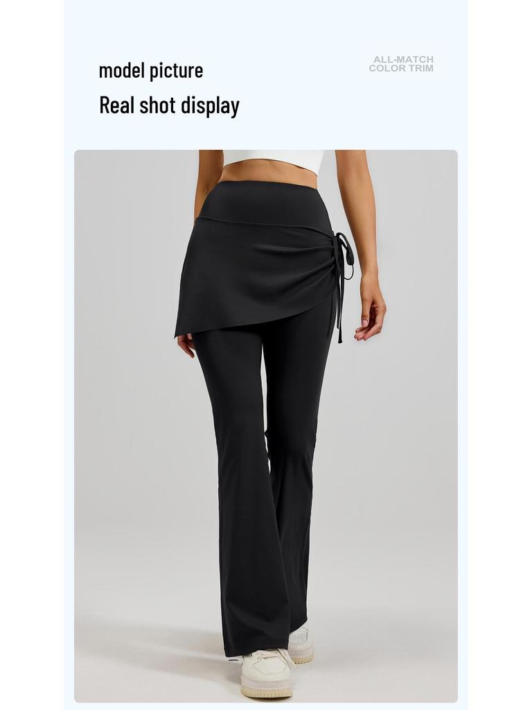 Pleated High-Waisted Flare Yoga Culottes