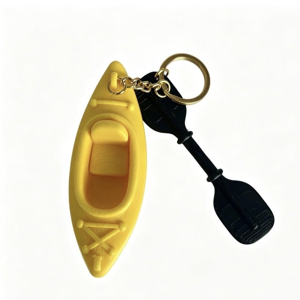 PLA Kayak Keychain 3D Shape Key Ring Decorative Trinket Canoe Pendant  Gift