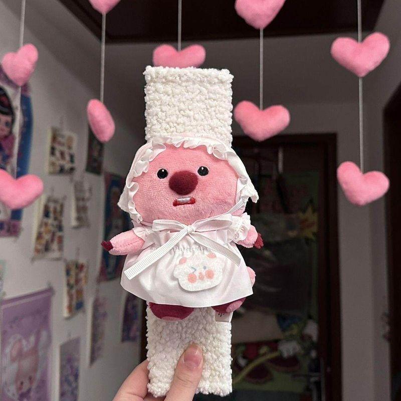 

Little Beaver Car Seatbelt Shoulder Pad Soft Anti-Strangling Decorative Accessory for Women, Compatible with Vehicles Maid Beaver + 1 White Teddy Velvet Shoulder Pad