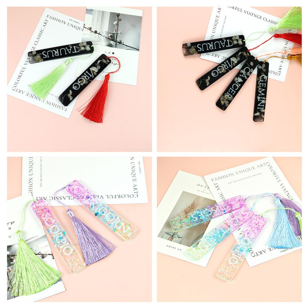 Silikon-Lesezeichenform, Sternzeichen-Form, Lesezeichen-Silikonformen, Epoxidharz-Herstellungsformen, geeignet für DIY-Projekte und Geschenke