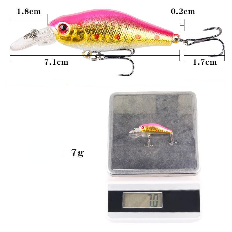 Geräuschperlen Weitwurf Tauchen Schwingender Kleiner Dicker Fisch Köder 7.1cm7g