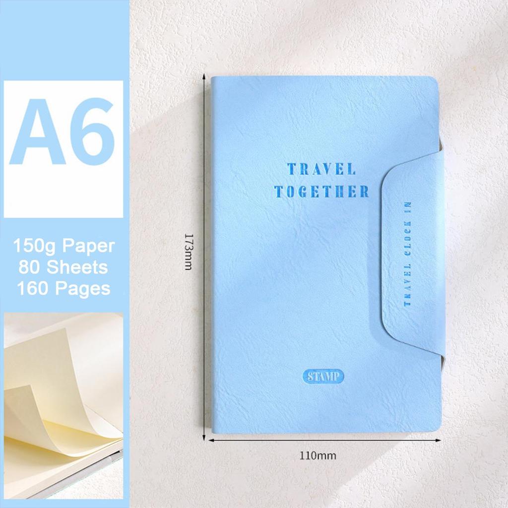 A6 Travel Journal, Student Leather Notebook, Blank Pages, Notepad, Drawing Book, Business Meeting Record Book, Mind Map, 80 Sheets