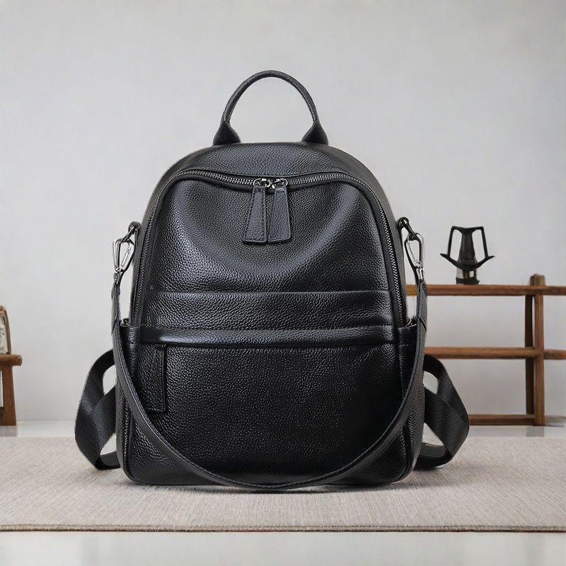 Women's Premium Cowhide Leather Backpack Casual Travel Daypack