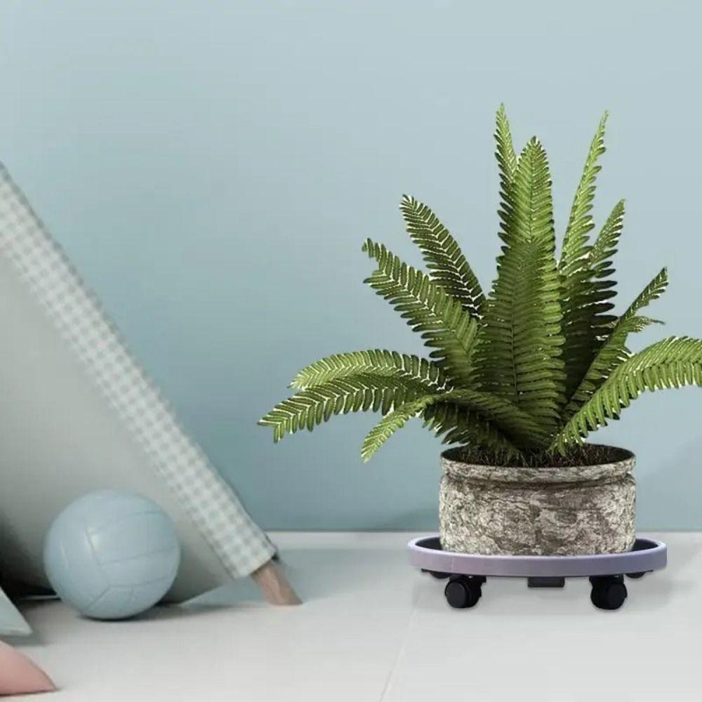 Movable Flower Pot Stand Round Potted Plant Stand Universal Plastic Tray