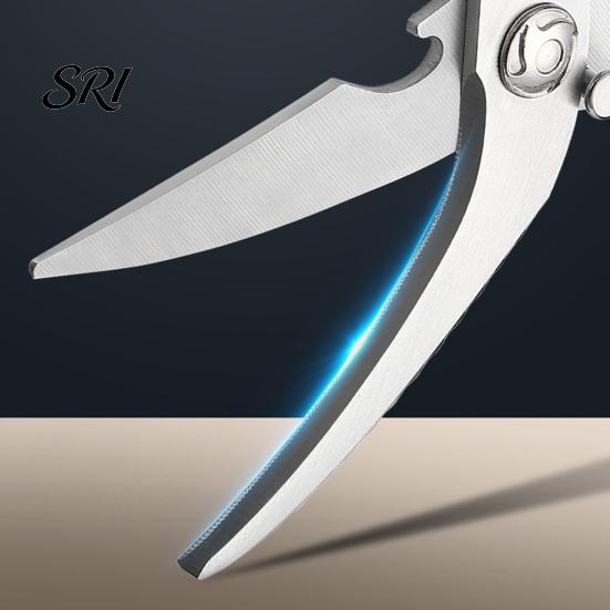 Safety Lock Scissors Heavy-Duty Kitchen Shears, Stainless Steel Poultry for Chicken Fish Ribs, Multi-purpose 6-in-1 Tool with Bottle Opener,