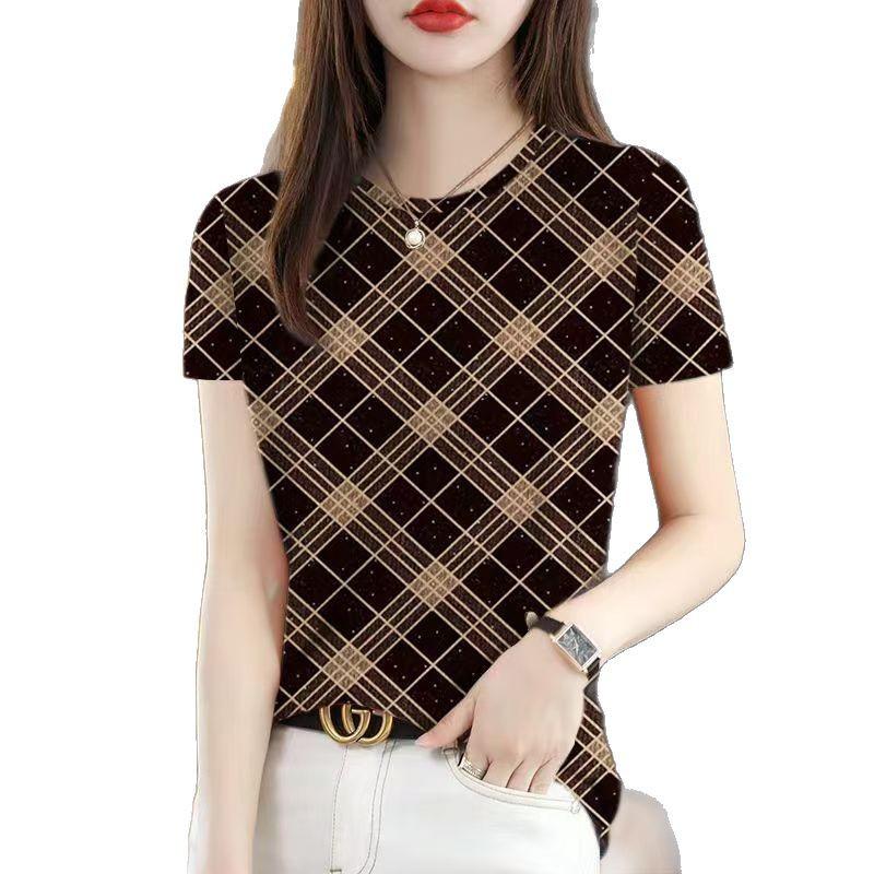 Chic Retro Women's Round Neck Short Sleeve T-Shirt - 2025 Summer Trend