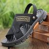 Sandals summer fashion simple wading shoes leather soft sole comfortable non-slip breathable half slippers men