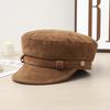 Women S Brown Flat Top Suede Like Korean Style Newsboy Cap