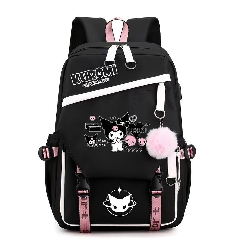 Kuromi Surrounding Cute Cartoon Print Student Schoolbag Japanese Girl Heart Backpack Schoolbag