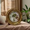 European Retro Carved Photo Frame: French Light Luxury Resin Decor for Wall or Tabletop in Living Room or Bedroom.