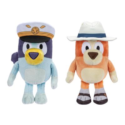 Bluey Freunde 2er-Pack Plüschtiere, inklusive Captain und Holiday Bingo, aus exquisitem weichem Plüsch, 16-23 cm groß