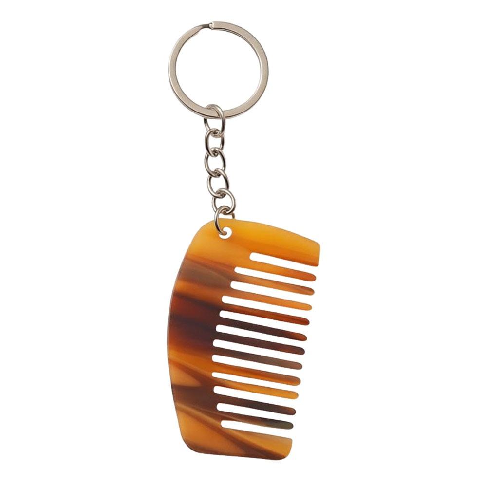 New Mini Comb Keychain Comb Colorful Resin Keyring Hanging Ornament Car Key Holder Bag Decoration