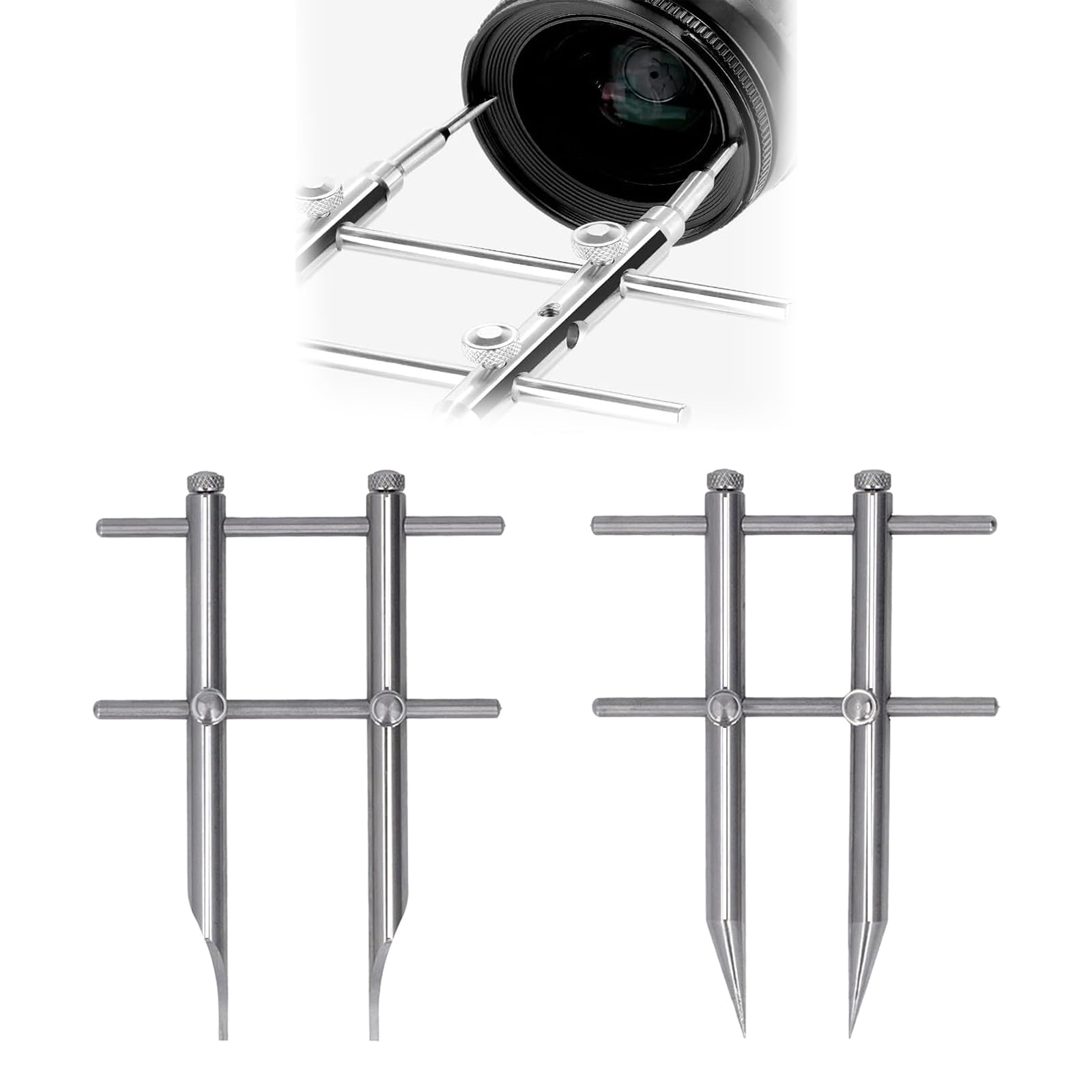 

2pcs Camera Lens Spanner Lens Spanner Wrench Flat Pointed Lens Repair Professional Camera Lens Aperture Repair Tool for Microscope Wrench, Tip, Set,