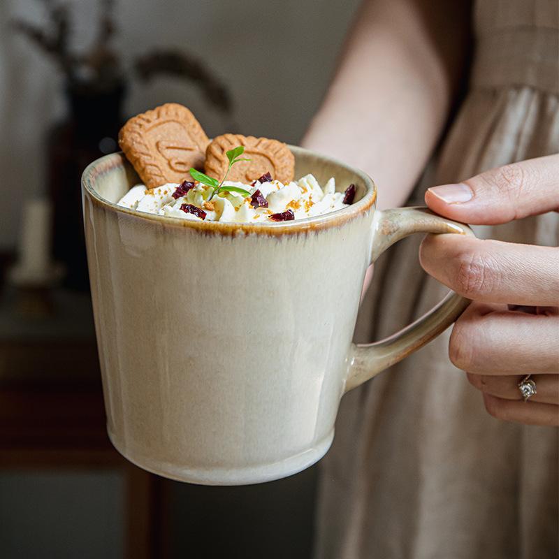 Simple Niche Kiln Cup Household Ceramic Nostalgic Old-Fashioned Tea Cup Coffee Cup