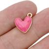 10Pcs Silver Plated Enamel Red Heart Charms Pendant For Jewelry Making Earrings Bracelet Necklace Accessories Diy Findings