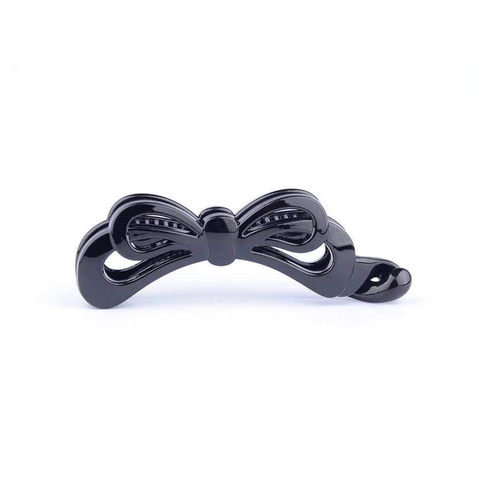 Korean Style Black Large Banana Hair Clip - Vertical Mesh Hair Accessory Hairpin