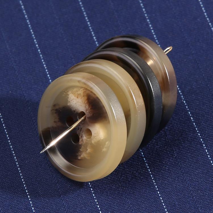 Round Black Suit Buttons High-End Resin Clothes Coat Coat Trench Coat Buttons Versatile Sweater Children'S Buttons