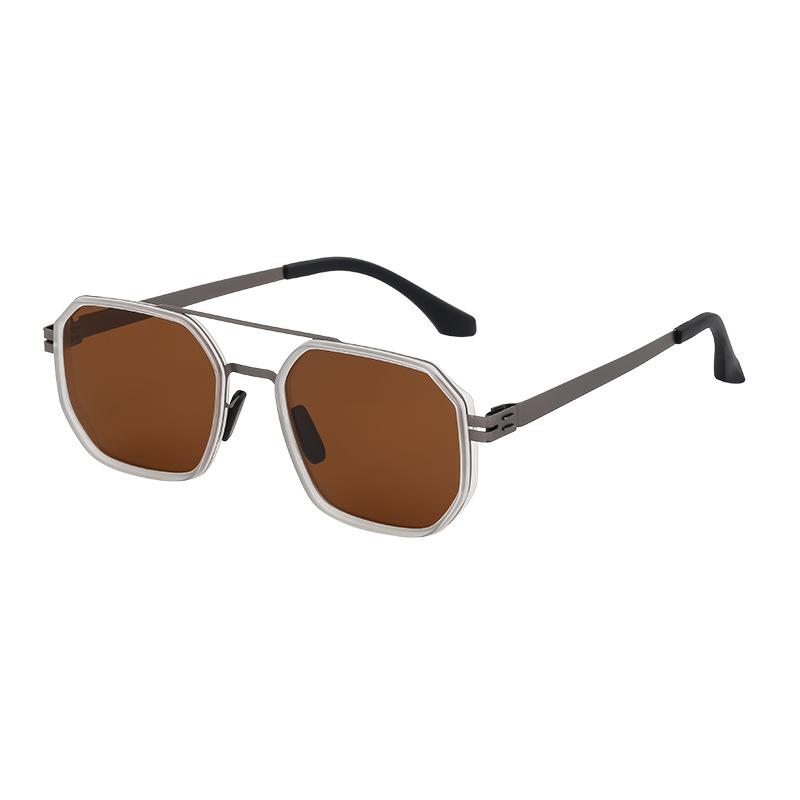 Lunettes de soleil polarisées sans vis vintage Homme Lunettes de soleil Boîte Homme Lunettes de soleil Homme