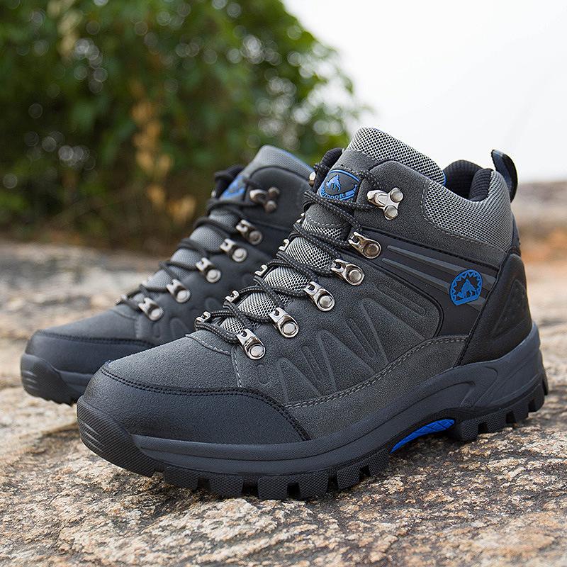 New plus-size waterproof sneakers high-top hiking casual sneakers outdoor mountaineering 38