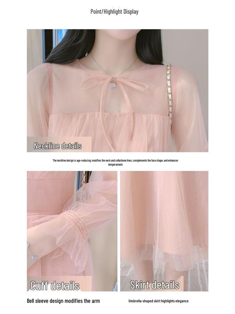2026 Summer French Fairy Mesh Dress - Gentle Formal Style