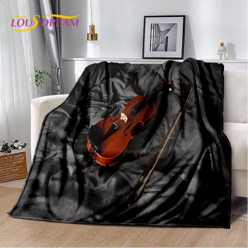Coperta Morbida in Peluche Strumento Violino Classico Musica, Coperta in Flanella Coperta da Lancio per Soggiorno Camera da Letto Letto Divano Copertura da Picnic