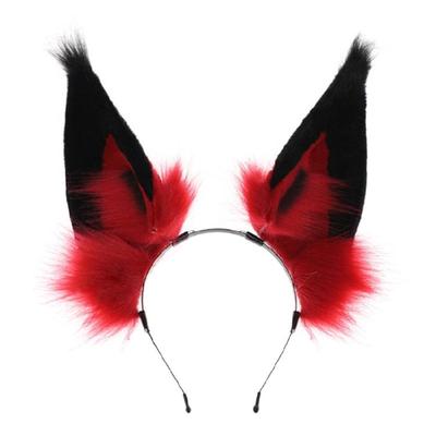 Plush Devil Ear Headband Cosplay Costume Hairhoop for Masquerades Party Hairband Anime Headwear Roleplay Party Accessory