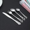 Royal Tableware Set Embossed Retro Stainless Steel Knife, Fork, Spoon Hotel Western Food Knife, Fork CST