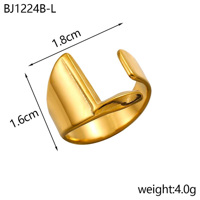 CARLIDANA Designer Initial Letters Alphabet Waterproof Gold Plated Non Tarnish Stainless Steel Fashion Jewelry Rings for Women