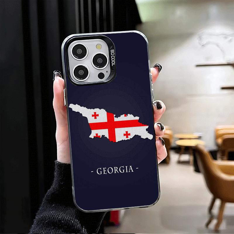Georgia Passport Flag Shockproof Phone Case for iPhone 17 Air 16 16E 15 Pro Max 14 Plus 13 Mini 12 Back Cover Anti Fall Fundas