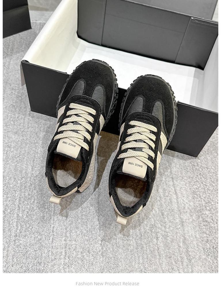 Dexun Women's Genuine Leather Velvet Running Shoes - 2024 Winter Collection: Lightweight, Versatile, Casual Sports Sneakers.