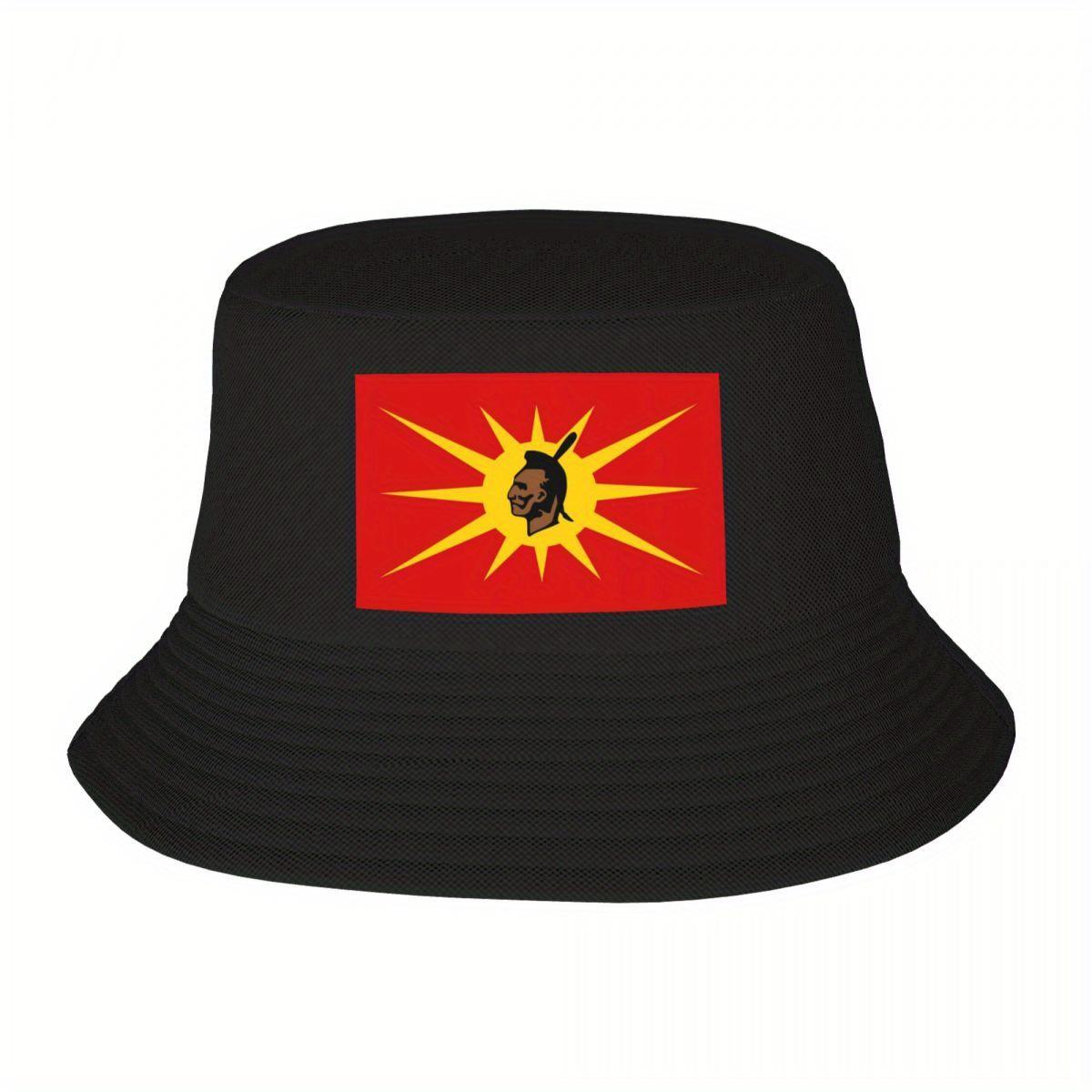 Custom Mohawk Warrior Flag Bucket Hat Unisex  Women  Iroquois Canada Indigenous Outdoor Sun Summer Camping Cap