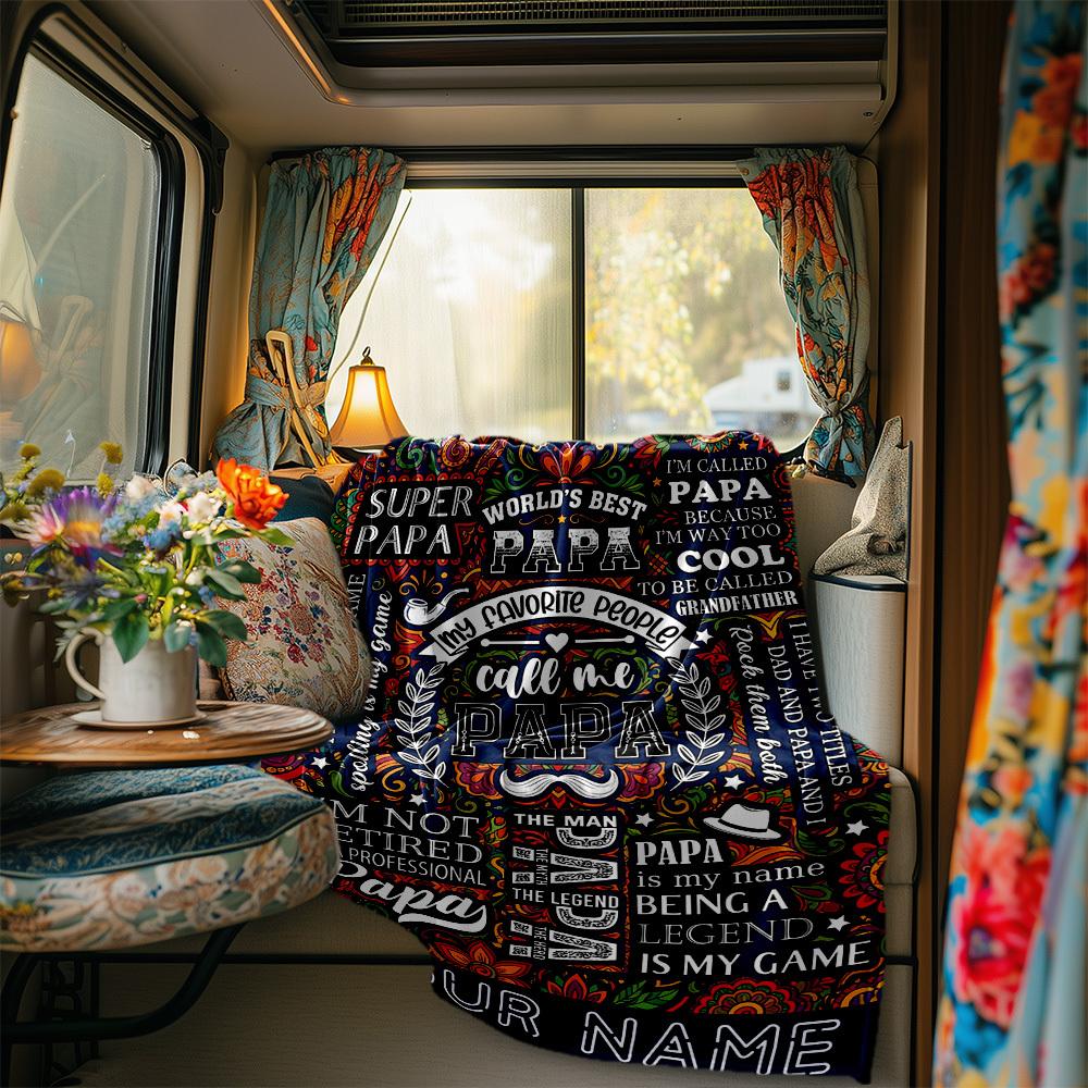 Father'S Daylegendary Status Celebrated Worldwide Blanket Personalized Name Soft Comfortable Stylish Blanket Car Blanket Perfect For Travel Camping