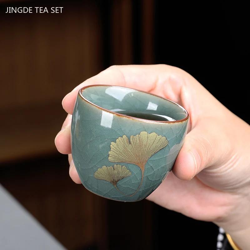 High-grade Retro Ceramics Tea Pot Chinese Tea Set Gaiwan Customized Ice Crack Glaze Teapot Exquisite Handmade Home Drinkware