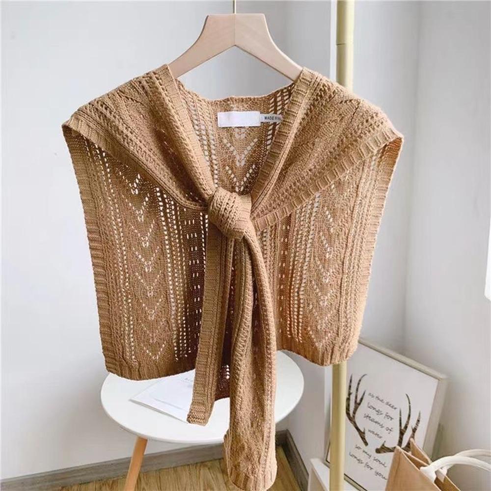 Knitted Texture Air Conditioning Shawl Korean Style Fake Collar Neck Cape Dress Shirt Accessory