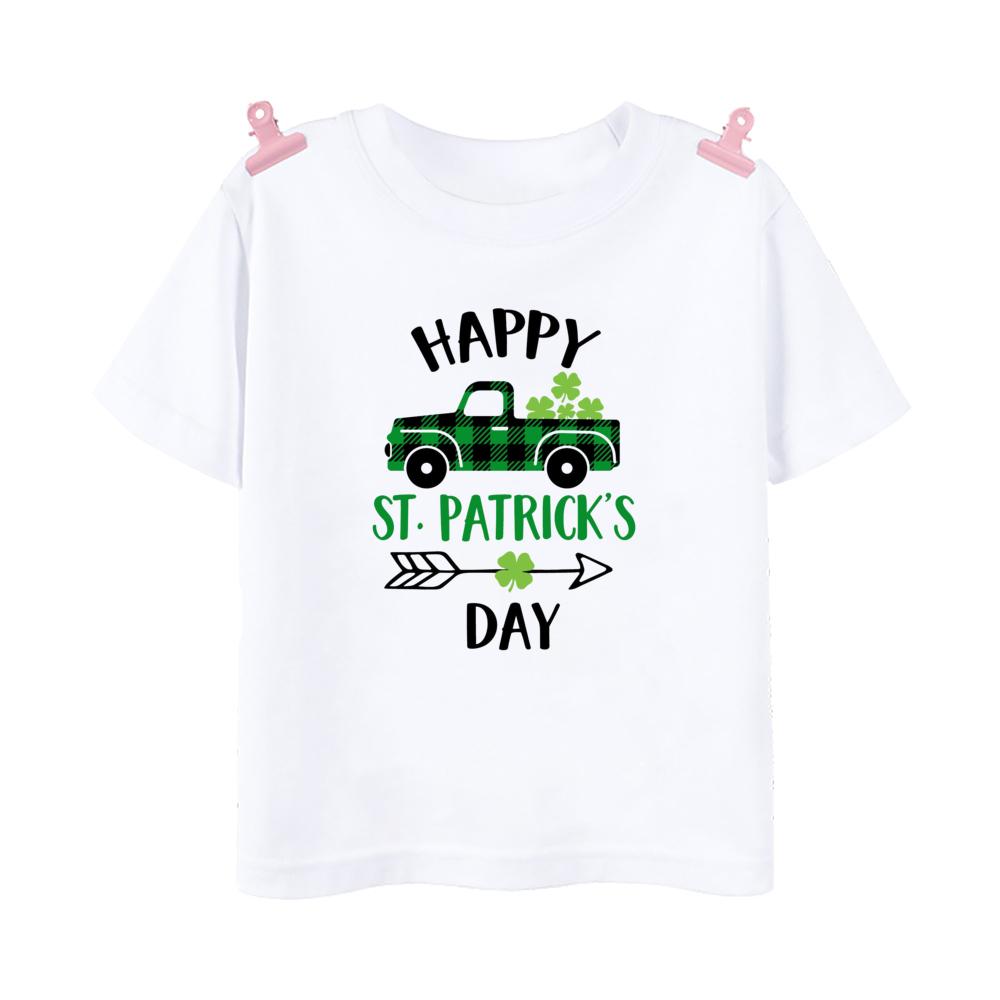 Happy St Patricks Day Printed Kids Shirts St Patricks Party Boys Girls Tshirt Holidy Child Short Sleeve Tops Summer T Shirt