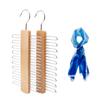 Wardrobe Wooden 20 Bar Tie Rack Scarfs Storage Hanger Belt Organiser