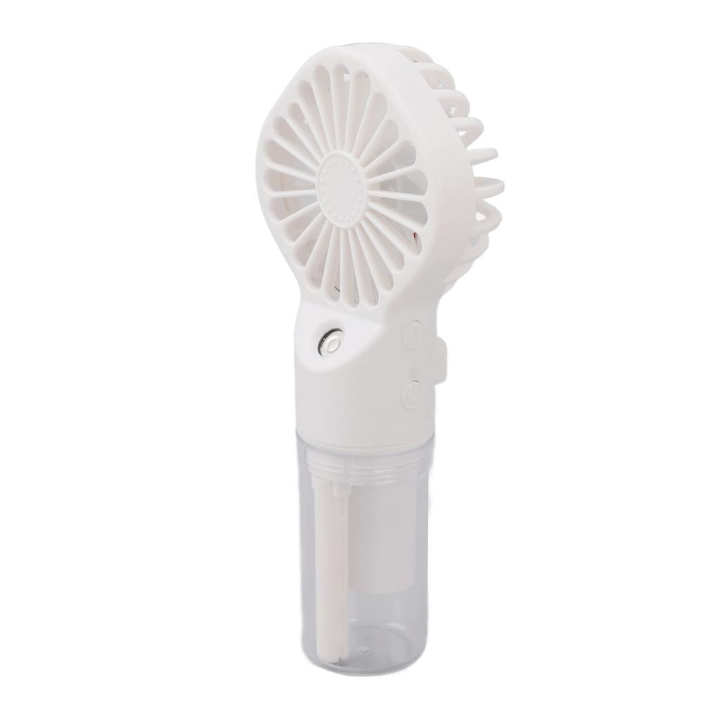 Portable Handheld Misting Fan USB Rechargeable Water Spray Mist Fan with 4 Gear Speed White