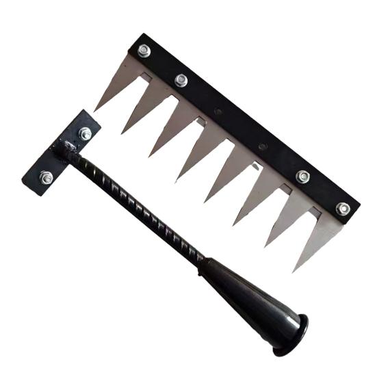 Weeding Rake Detachable Design Manganese Steel Garden Weeder Rake with Sharp Tip Wide Teeth Soil Penetration Rake