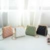 Single Shoulder Bag Diamond Lattice Embroidery Messenger Bag For Women Female Keys Coin Purse Pu Mini Handbag