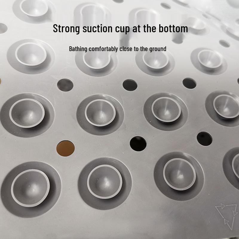 Eco-Friendly Odorless PVC Bathroom Non-Slip Mat with Suction Cups & Massage Foot Pad