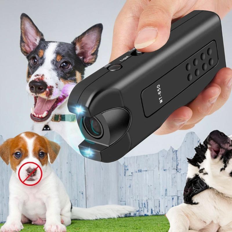Hundeabwehr Handheld Bellen Stoppen Leuchtend Ultraschall Hundetreiber Sonic Haustiere Bellen Abschreckungsgerät Anti Bellen Hund