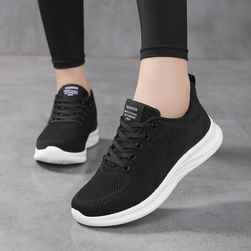 Кроссовки Fly-knit для женщин больших размеров повседневная обувь 42 чёрный — фото 4