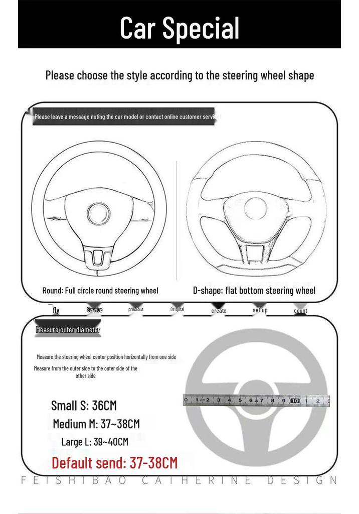 Genuine Leather D-Shaped Steering Wheel Cover - Ultra-thin, Breathable, Anti-slip, Sweat-absorbing, All-season, Universal Fit.