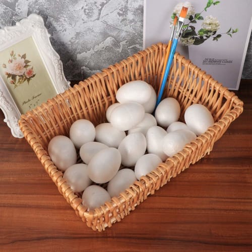 NOLITOY Easter Craft Foam Eggs: 20 White Polystyrene Foam Eggs, Blank Styrofoam Eggs for Easter, Holiday, School, Home, DIY, Painting, Decoration Proj
